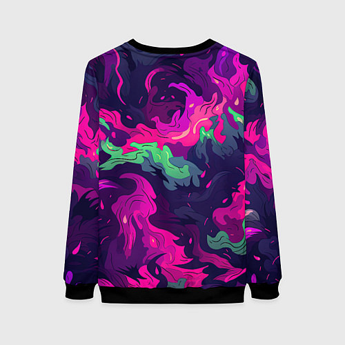 Женский свитшот Неопределенный яркий камуфляж / 3D-Черный – фото 2