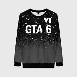 Свитшот женский GTA 6 glitch на темном фоне посередине, цвет: 3D-черный
