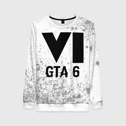 Свитшот женский GTA 6 glitch на светлом фоне, цвет: 3D-белый