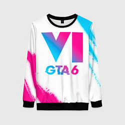 Свитшот женский GTA 6 neon gradient style, цвет: 3D-черный