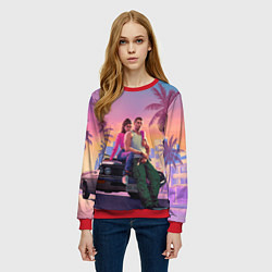 Свитшот женский Люсия с парнем gta 6, цвет: 3D-красный — фото 2