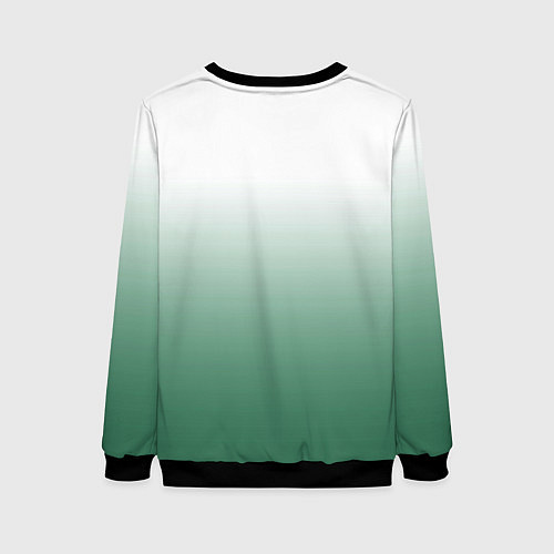 Женский свитшот Туманный градиент бело-зелёный / 3D-Черный – фото 2