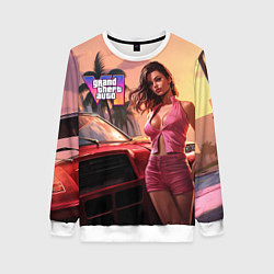 Свитшот женский GTA 6 girl vice city, цвет: 3D-белый