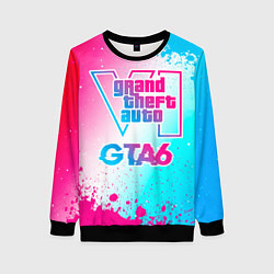 Свитшот женский GTA6 neon gradient style, цвет: 3D-черный