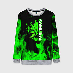 Женский свитшот Samurai green fire toxic