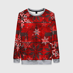 Женский свитшот Рождественские узоры снежинки