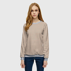 Свитшот женский Бежевый паттерн маленькие звёздочки, цвет: 3D-меланж — фото 2
