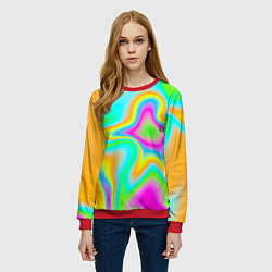 Свитшот женский Цветная карта теплоты, цвет: 3D-красный — фото 2