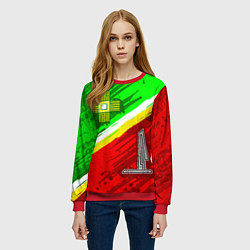 Свитшот женский Флаг Зеленограадского АО, цвет: 3D-красный — фото 2