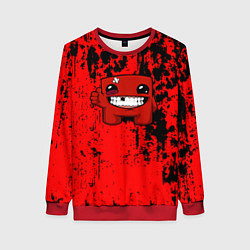 Свитшот женский Super Meat Boy краски, цвет: 3D-красный