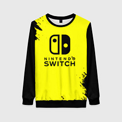 Женский свитшот Nintendo switch краски на жёлтом