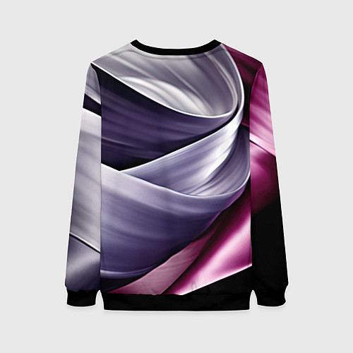 Женский свитшот Абстрактные волнистые полосы / 3D-Черный – фото 2