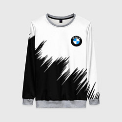 Женский свитшот BMW чёрные штрихи текстура