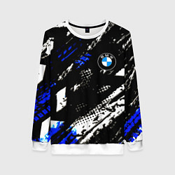 Свитшот женский BMW stripes color auto sport, цвет: 3D-белый