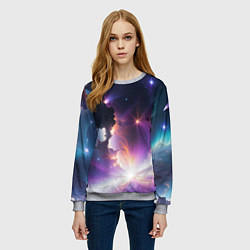 Свитшот женский Космическая вспышка, цвет: 3D-меланж — фото 2
