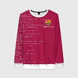 Свитшот женский Футбольный клуб Барселона - бордовый, цвет: 3D-белый