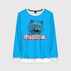 Свитшот женский Roblox синий кот, цвет: 3D-белый