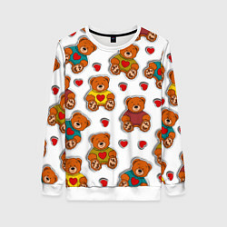 Женский свитшот Наклейки стикер мишки и сердечки