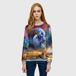 Свитшот женский Небесный лев, цвет: 3D-меланж — фото 2