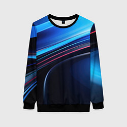 Женский свитшот Синяя и черная абстракция геометрическая