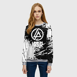 Свитшот женский Linkin park logo краски текстура, цвет: 3D-меланж — фото 2