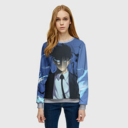 Свитшот женский Solo leveling - Сон Джин Ву, цвет: 3D-меланж — фото 2