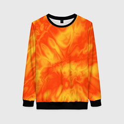 Свитшот женский Солнечный огонь абстракция, цвет: 3D-черный