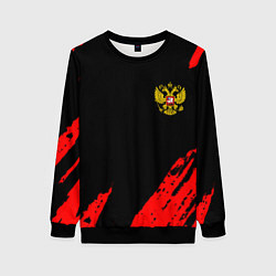 Женский свитшот Россия герб краски красные