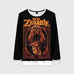 Свитшот женский Rob zombie skull, цвет: 3D-белый