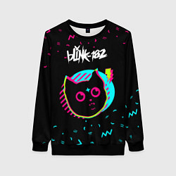 Свитшот женский Blink 182 - rock star cat, цвет: 3D-черный
