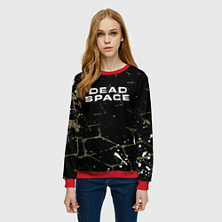 Свитшот женский Dead space текстура, цвет: 3D-красный — фото 2