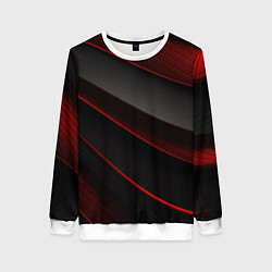 Женский свитшот Красная абстракция с черными линиями