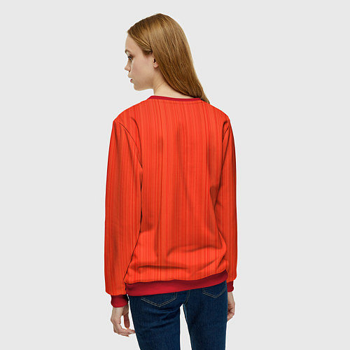 Женский свитшот Морковный полосатая рябь / 3D-Красный – фото 4