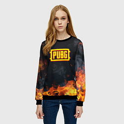 Свитшот женский Pubg fire abstraction, цвет: 3D-черный — фото 2