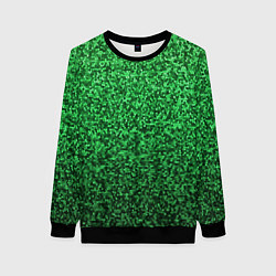Свитшот женский Мелкая мозаика зелёный градиент, цвет: 3D-черный