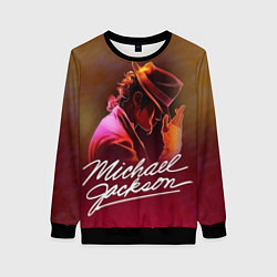 Свитшот женский Michael Jackson нарисованный кистью, цвет: 3D-черный