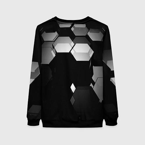 Женский свитшот Нано соты шестиугольник / 3D-Черный – фото 2