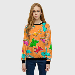 Свитшот женский Маленькие динозавры, цвет: 3D-черный — фото 2