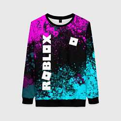 Женский свитшот Роблокс - неоновые брызги