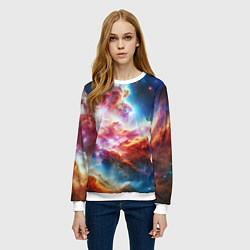 Свитшот женский The cosmic nebula, цвет: 3D-белый — фото 2