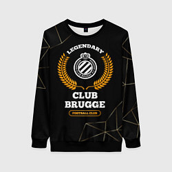 Свитшот женский Лого Club Brugge и надпись legendary football club, цвет: 3D-черный