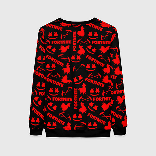 Женский свитшот Fortnite pattern logo marshmello / 3D-Черный – фото 2