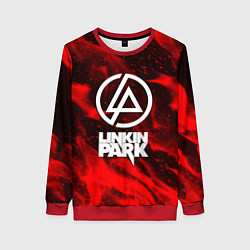 Свитшот женский Linkin park красный огонь, цвет: 3D-красный