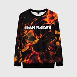 Свитшот женский Iron Maiden red lava, цвет: 3D-черный