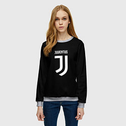 Свитшот женский Juventus sport fc белое лого, цвет: 3D-меланж — фото 2