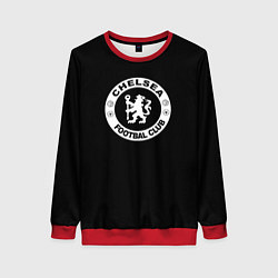 Свитшот женский Chelsea fc белое лого, цвет: 3D-красный