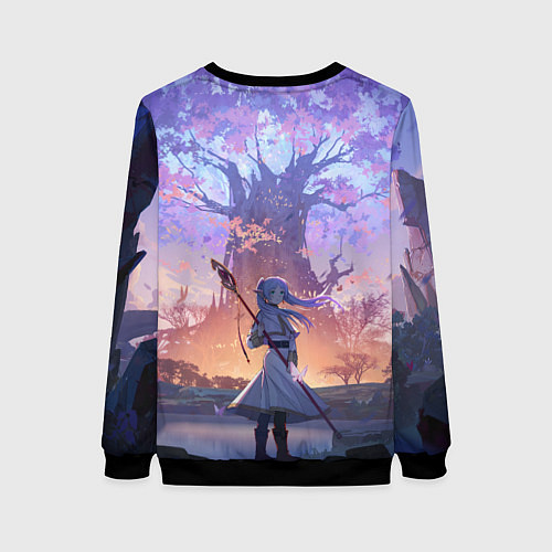 Женский свитшот Sousou no Frieren Фрирен tree / 3D-Черный – фото 2