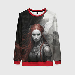 Свитшот женский Валькирия в броне, цвет: 3D-красный