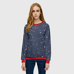 Свитшот женский Космическое поле звёзд, цвет: 3D-красный — фото 2