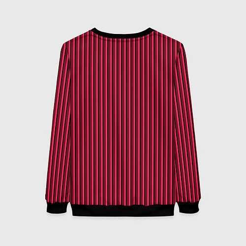 Женский свитшот Красно-розовый полосатый / 3D-Черный – фото 2